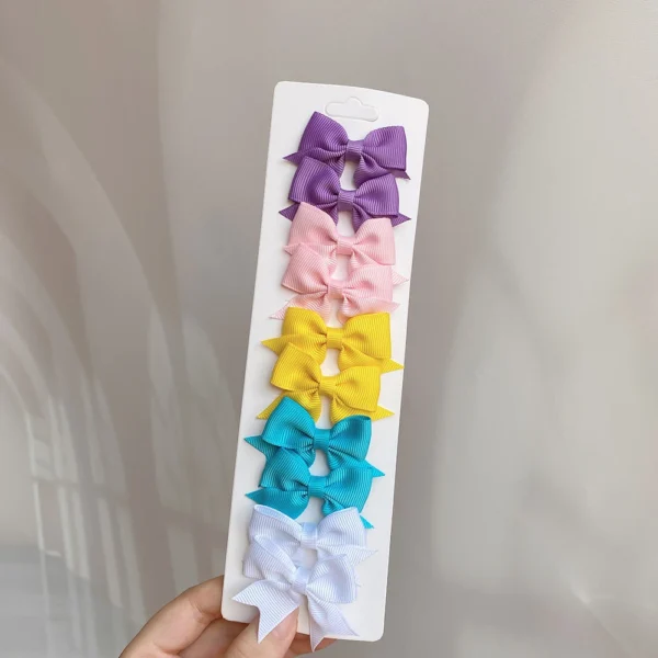 10Pcs/Set 1.9'' Solid Color Ribbon Kids Bows Hair Clips for Baby Girls Handmade Bowknot Hairpin MiNi Barrettes Hair Accessories - Image 23