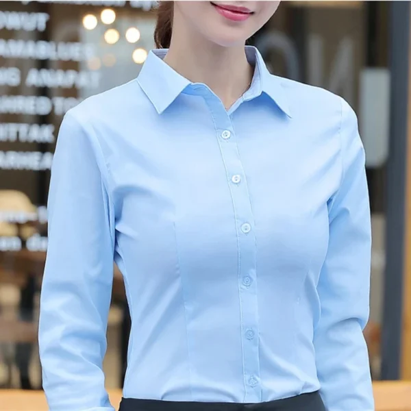 Women Shirts Blouses Women White Shirt Long Sleeve Blouse Female Tops OL Basic Shirt Blouses 2023 Fashion Elegant Woman Clothing - Image 3