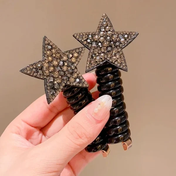 1/2Pcs Rhinestone Star Hair Ties Girls Ponytail Elastic Hair Bands Scrunchies Telephone Wire Ropes Bands Girls Hair Accessories - Image 13