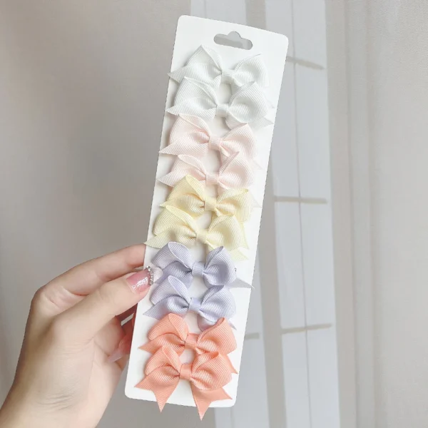 10Pcs/Set 1.9'' Solid Color Ribbon Kids Bows Hair Clips for Baby Girls Handmade Bowknot Hairpin MiNi Barrettes Hair Accessories - Image 34