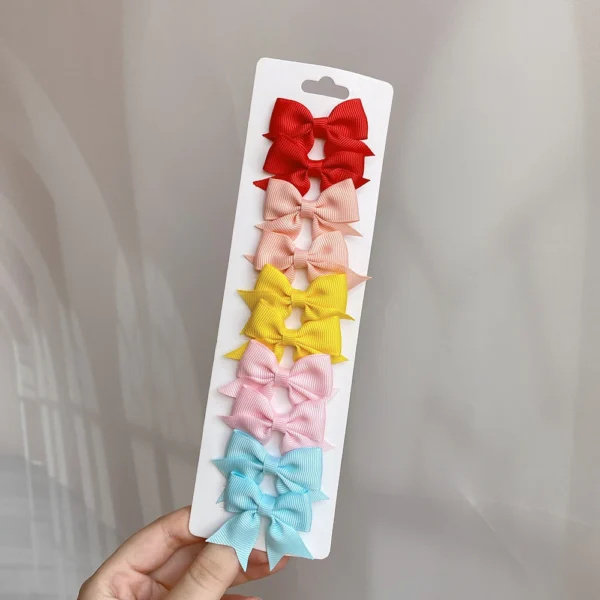 10Pcs/Set 1.9'' Solid Color Ribbon Kids Bows Hair Clips for Baby Girls Handmade Bowknot Hairpin MiNi Barrettes Hair Accessories - Image 18