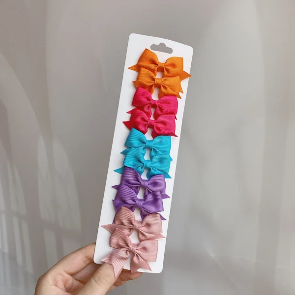 10Pcs/Set 1.9'' Solid Color Ribbon Kids Bows Hair Clips for Baby Girls Handmade Bowknot Hairpin MiNi Barrettes Hair Accessories - Image 14