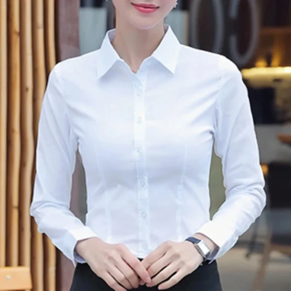 Women Shirts Blouses Women White Shirt Long Sleeve Blouse Female Tops OL Basic Shirt Blouses 2023 Fashion Elegant Woman Clothing - Image 6