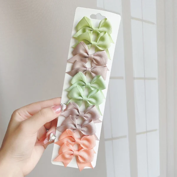 10Pcs/Set 1.9'' Solid Color Ribbon Kids Bows Hair Clips for Baby Girls Handmade Bowknot Hairpin MiNi Barrettes Hair Accessories - Image 30